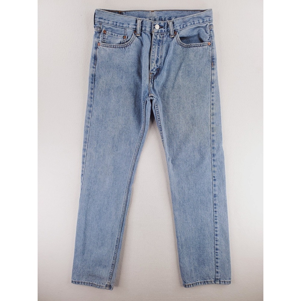 Levis 505 Jeans Mens 32x34 Regular Straight Stone Wash Work Pant 90s Heavy Denim
